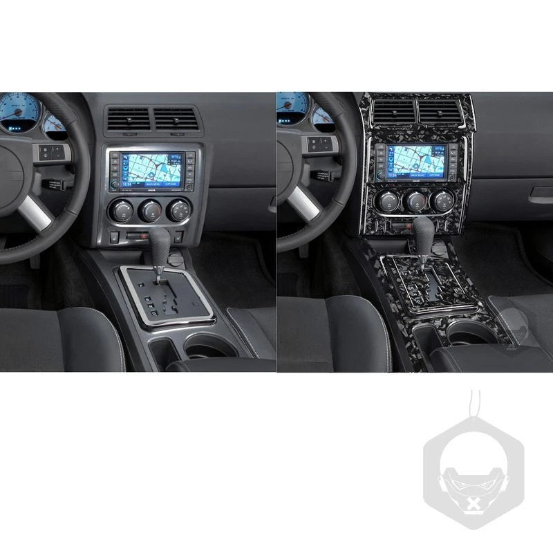 Forged Carbon Fiber Console Gear Shift Panel Trim Kit for Dodge Challenger 08-14