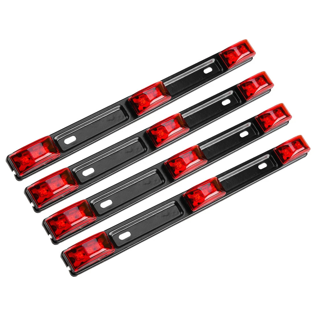 4pcs Stainless Red Rear Clearance Marker Lights for Truck Trailer Tail Lamp