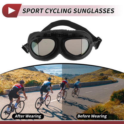 Motorcycle Riding Goggles Multicolour Lens Black Frame Cycling Sunglasses