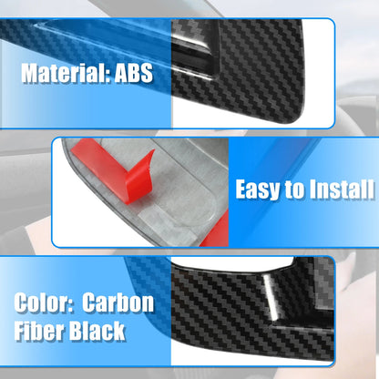 Carbon Fiber Pattern Black Inner Door Handle Bowl Cover Trim for Dodge