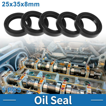 Oil Seal / 25x35x8mm / 5 Pcs Shaft Seal Nitrile Rubber for Make Model