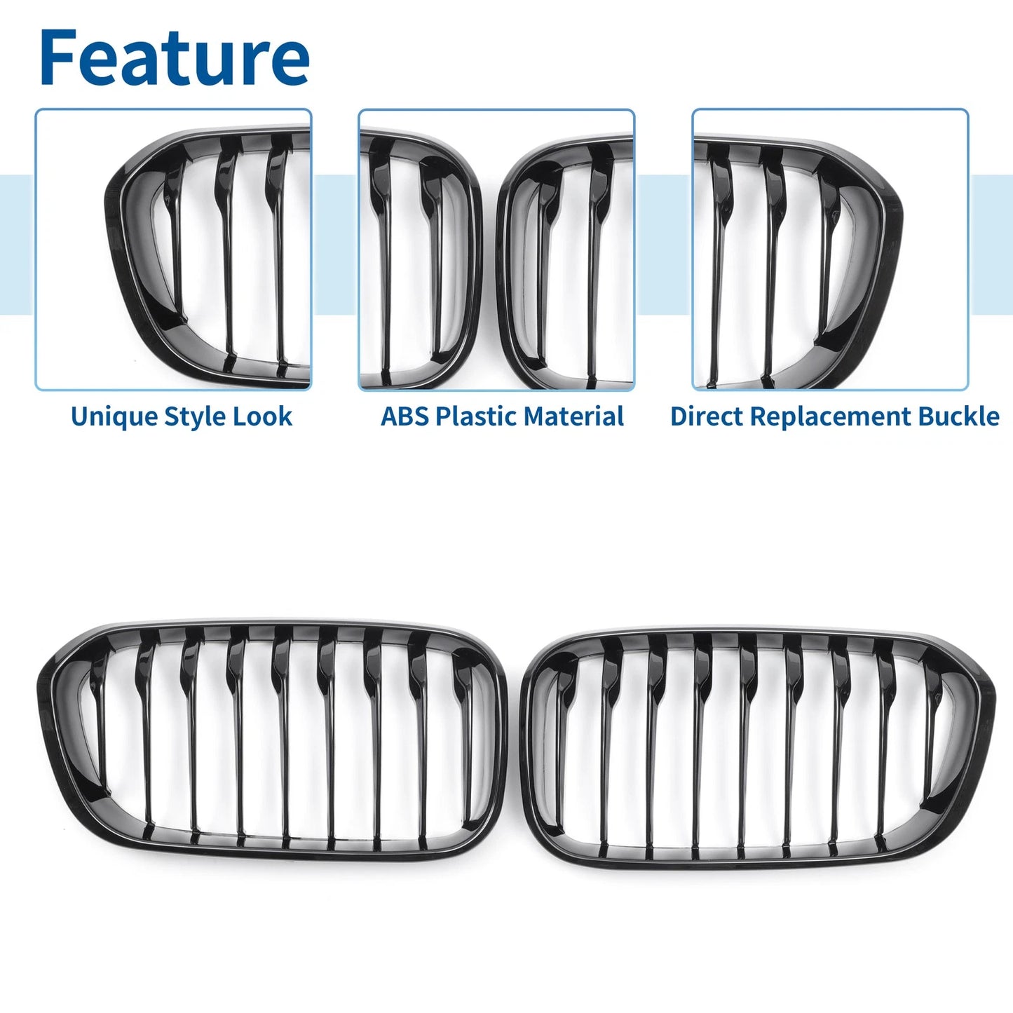 Front Bumper Grille for BMW 1 Series F20 Signal Slat (2015-2018)