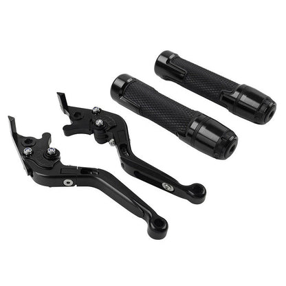 Black Extendable Brake Clutch Levers Grips Set for Kawasaki ZX636R (2003-2006)