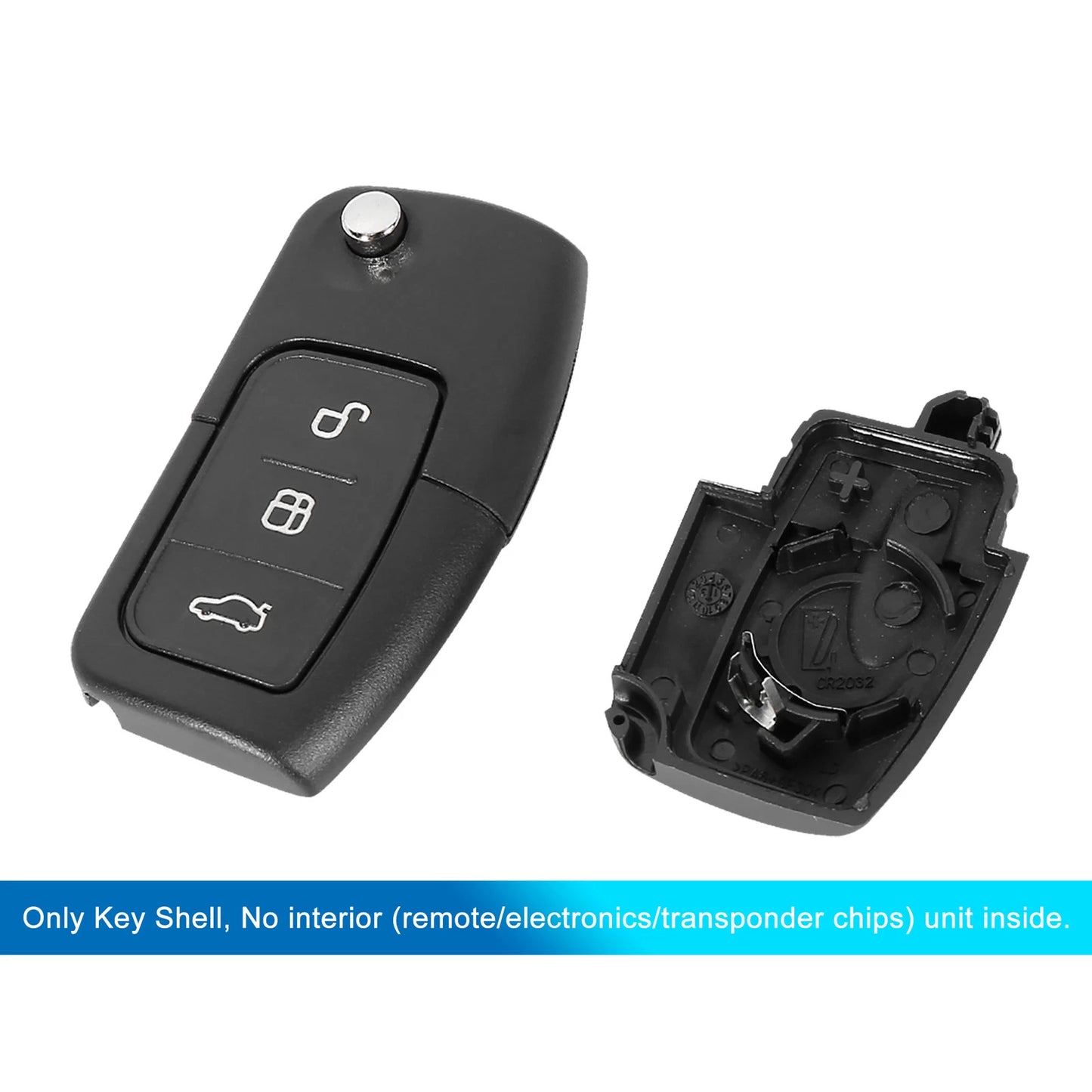 3 Button Folding Key Fob Remote Case for Ford Focus (2000-2018)