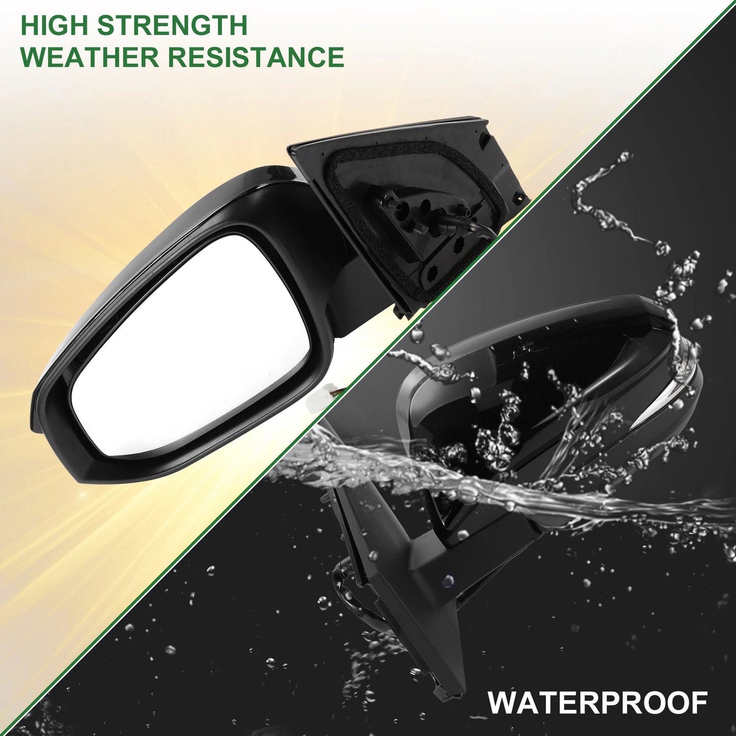 Left Side Door Mirror for Toyota RAV4 2013-2015 Manual Folding Gloss Black