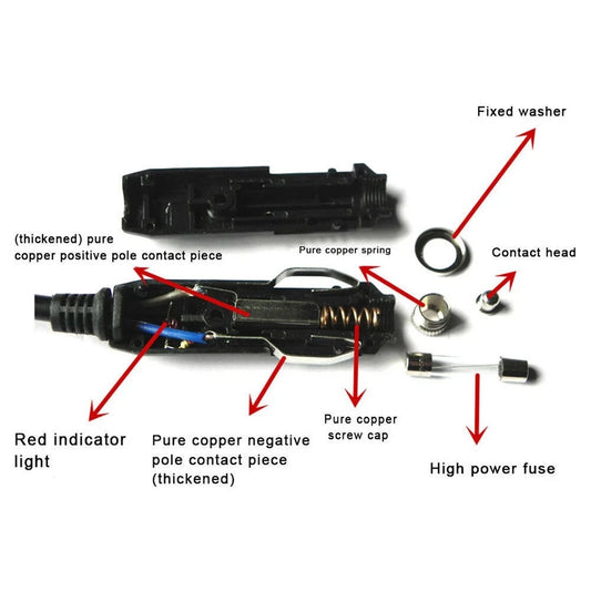 12V Extension Cord Car Cigarette-Lighter Socket Heavy Duty Adapter Outlet