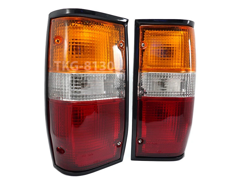 Tail Light Lamp 1 Pair Black Trim for Mitsubishi L200 Triton (1986-1996)