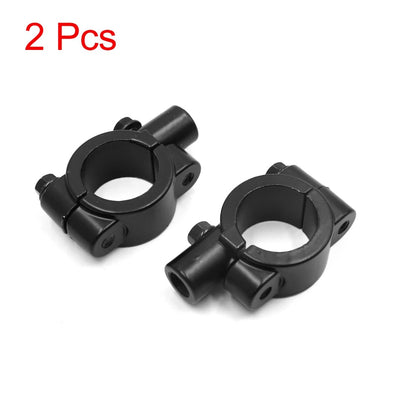 2 x 10mm Thread Handlebar Rearview Mirror Holder Adaptor Black for Motorcycle