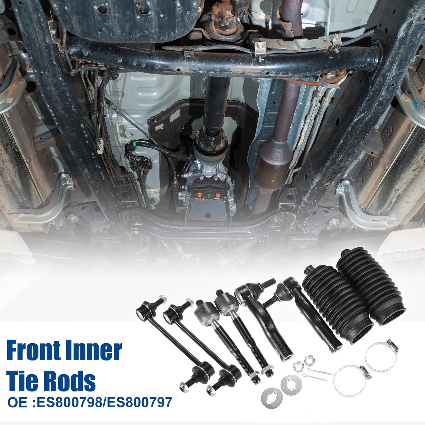 8 x Front Inner Outer Tie Rods & Sway Bar Links for Ford