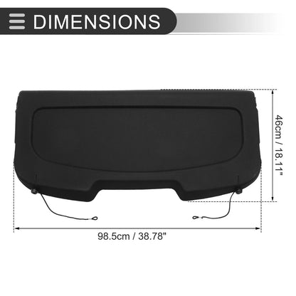 Rear Parcel Shelf Boot Load Cover for Ford Fiesta (2013-2017) Black