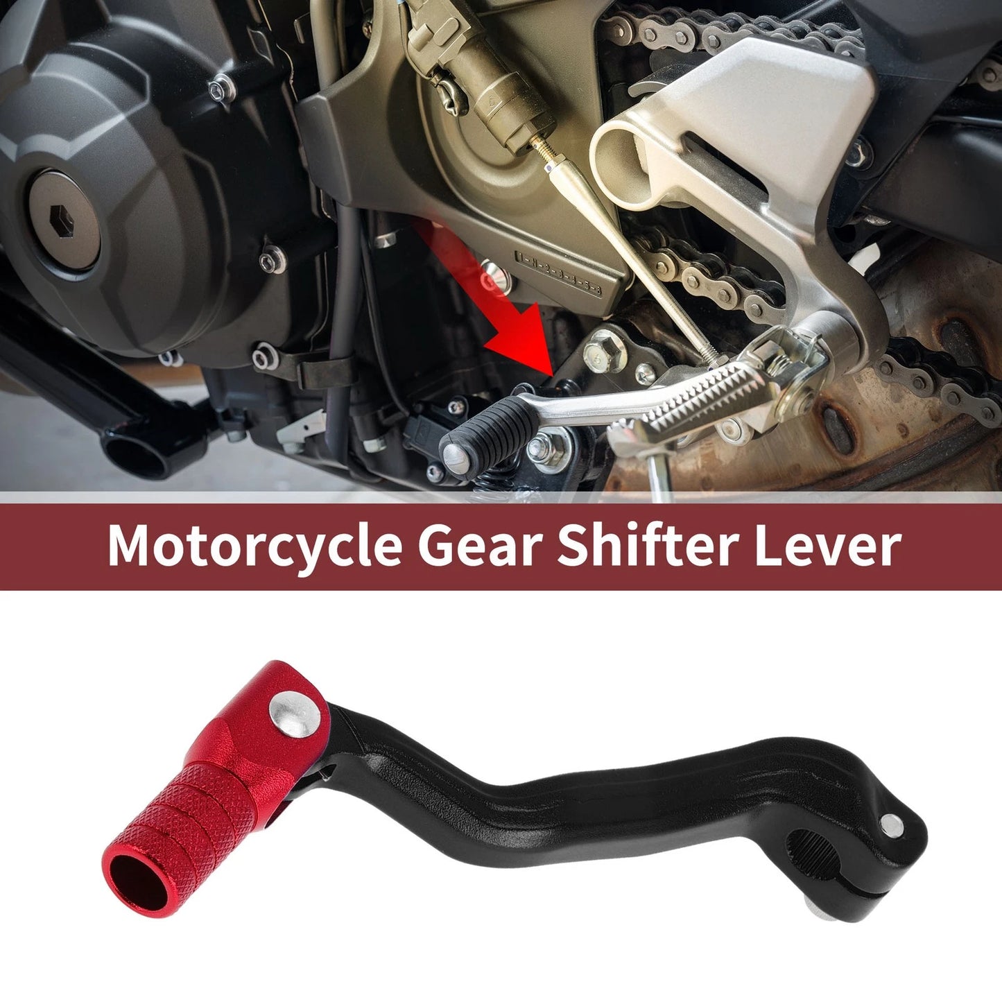 Folding Gear Shifter Lever Black Red for Bosuer M4