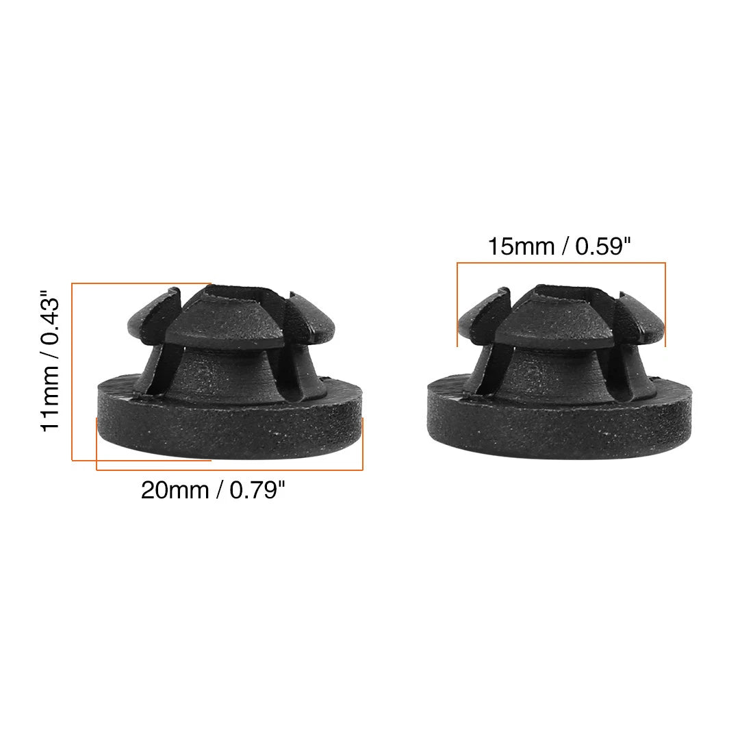 20 x Car Nylon Black Hood Prop Rod Grommet Clips for Honda Accord (2003-2007)