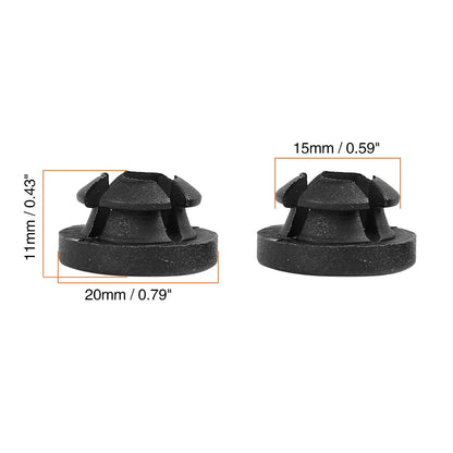 20 x Car Nylon Black Hood Prop Rod Grommet Clips for Honda Accord (2003-2007)