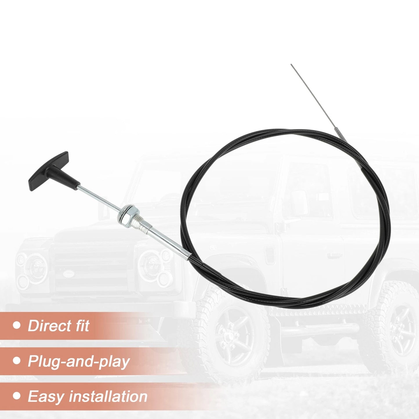 Bonnet Pull Release Cable for Land Rover Defender 90 110 130 (1987-1996)