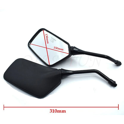 10mm Motorcycle Rearview Mirrors Black for Honda Suzuki Kawasaki