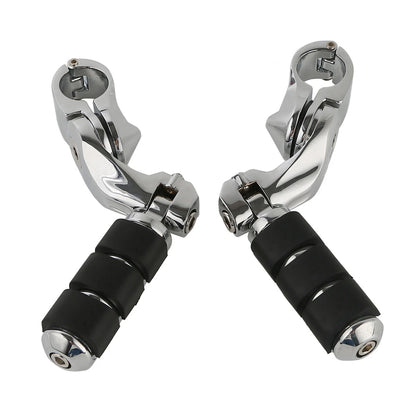 1 1/4" Highway Bar Short Angled Footpegs for Harley Electra Street Glide (2007-2023)