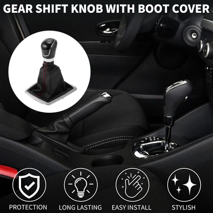 5 Speed Manual Gear Shift Knob & Cover for Ford Focus 2006-2011 Faux Leather