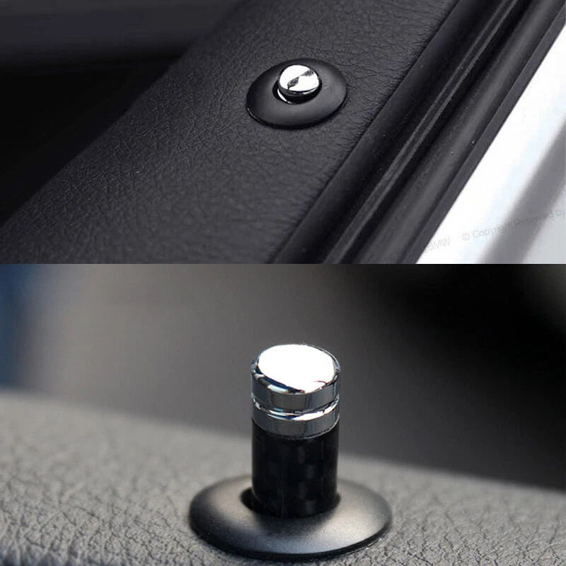 Carbon Fiber Door Pin Lock Knob Covers for BMW 3 5 7 Series (1998-2019)