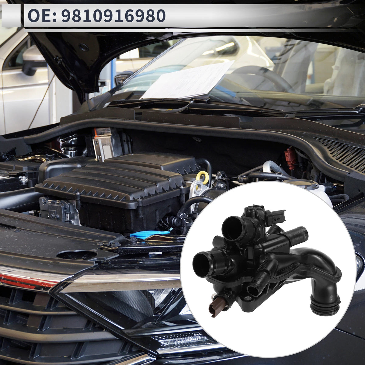 Engine Coolant Thermostat Housing for Peugeot 207 208 308 508 (2006-2019)