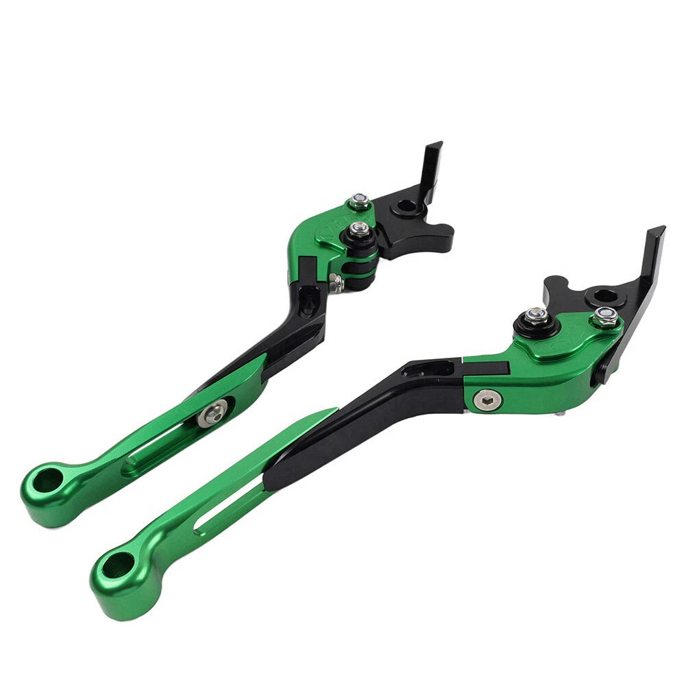 Green CNC Extendable Brake Clutch Levers for BMW S1000XR (2015-2021)