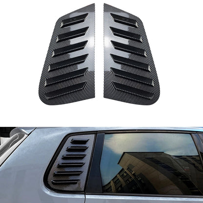 2 x Carbon Style Rear Window Louver Covers for VW Polo MK4 (2001-2009)