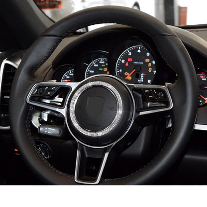 Crystal Steering Wheel Center Circle Cover Ring Fit For Porsche Macan 2015-2020