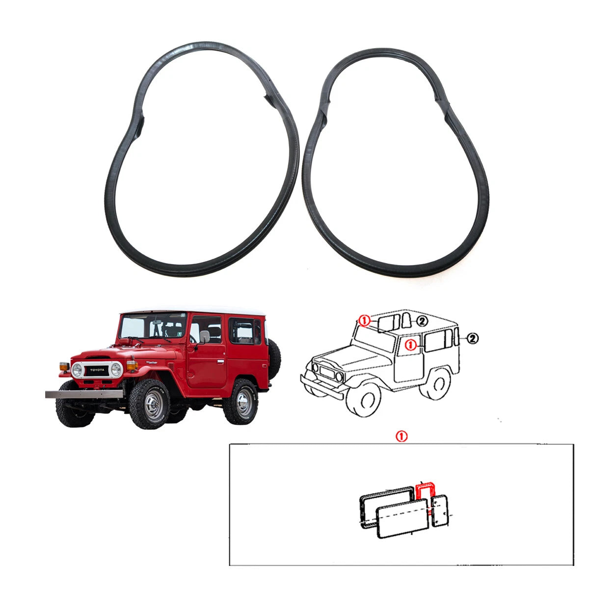 Side Window Weatherstrip for Toyota Land Cruiser BJ40 BJ41 BJ45 1974-1984
