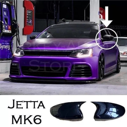 Side View Mirror Covers for VW Jetta MK6 (2011-2014) 2 Piece Gloss Black