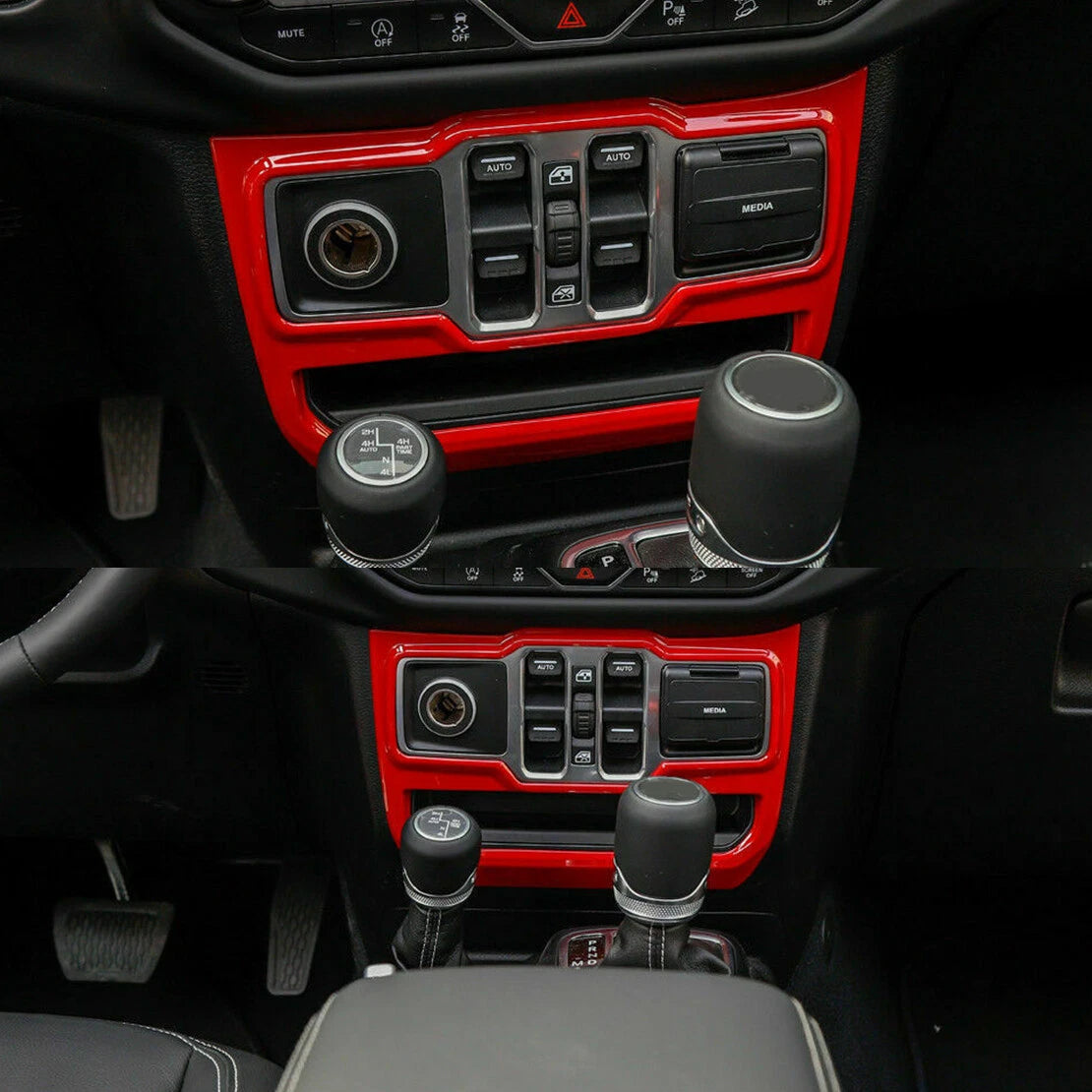Red Window Control Panel Cover for Jeep Wrangler JL JLU Gladiator JT