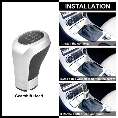 6 Speed Gear Shift Knob Head Black Silver for BMW 1 3 Series (1982-2013)