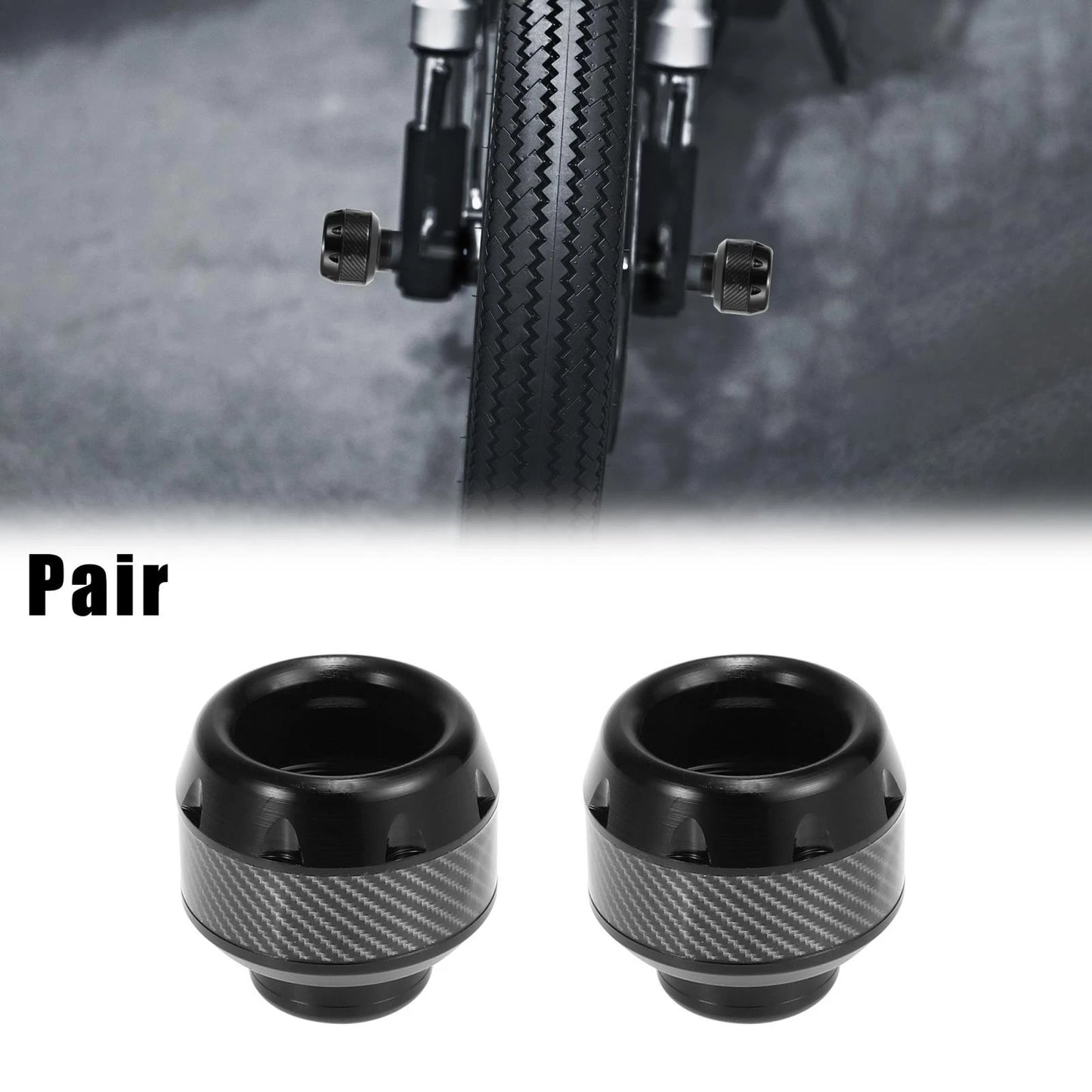 2 x Front Fork Frame Sliders for Motorcycle Black