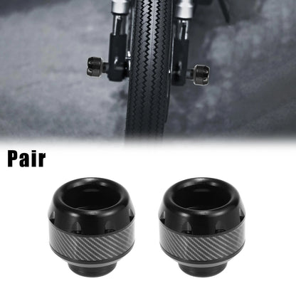 2 x Front Fork Frame Sliders for Motorcycle Black