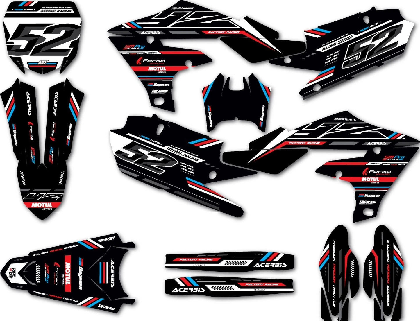 Custom Graphics Kit for Yamaha YZF 450 (2018-2022) - Cyprus Stickers