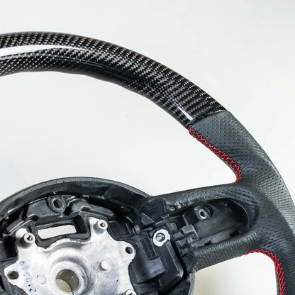 Flat Bottom Carbon Leather Steering Wheel for Mini R55 R56 R57 R58 R59 R60 R61 (2006-2019)