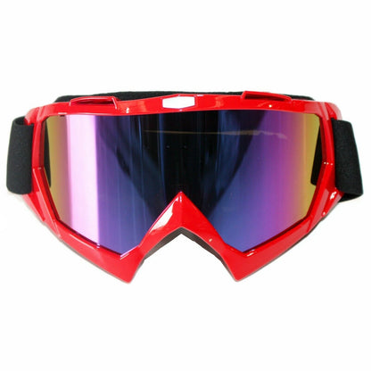 Tinted Red MX Goggles for Motocross Motorbike - Anti-Fog UV Protection (N/A)