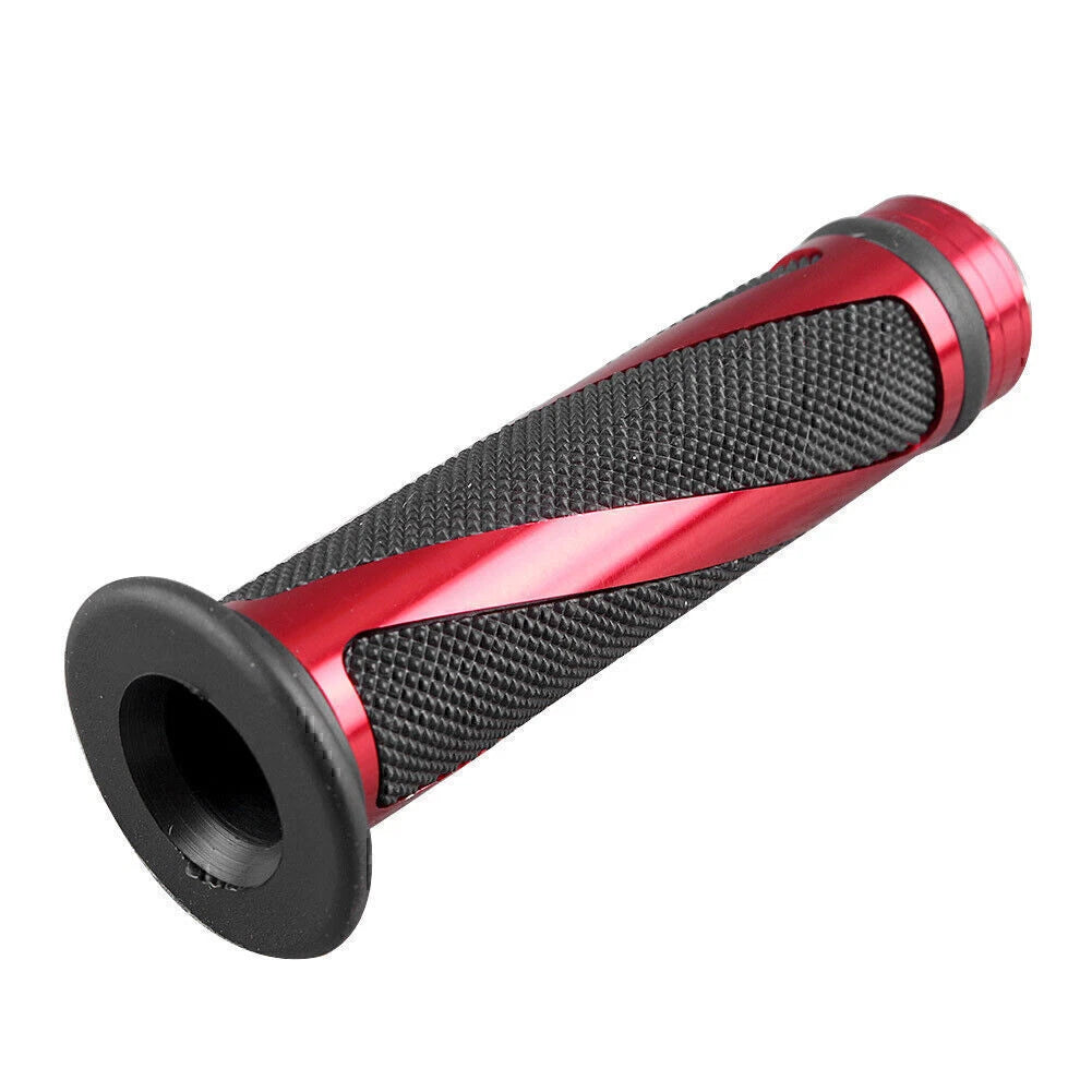 7/8" Gel Rubber Hand Grips for Motorcycle Handle Bars Black & Red