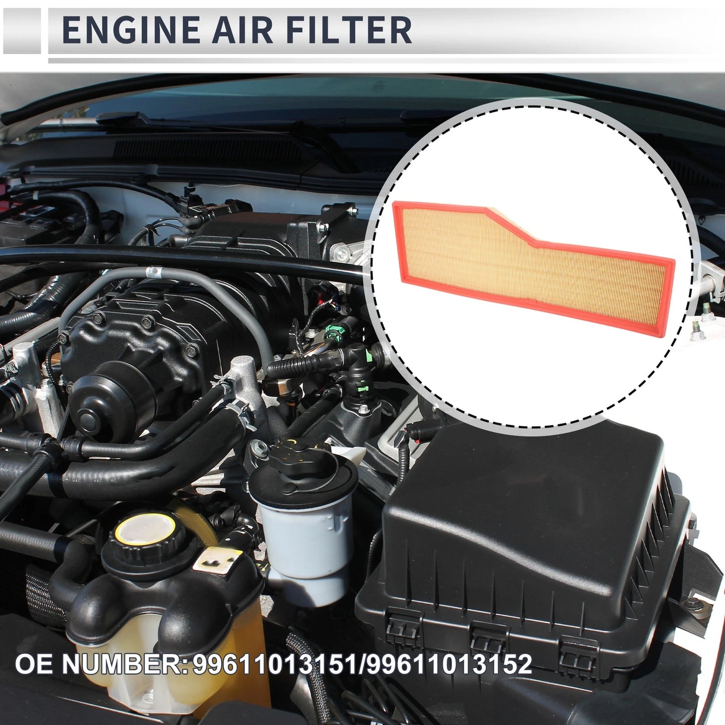 Car Engine Air Filter 1 Pc for Porsche 911 3.4L 3.6L (1999 - 2008)