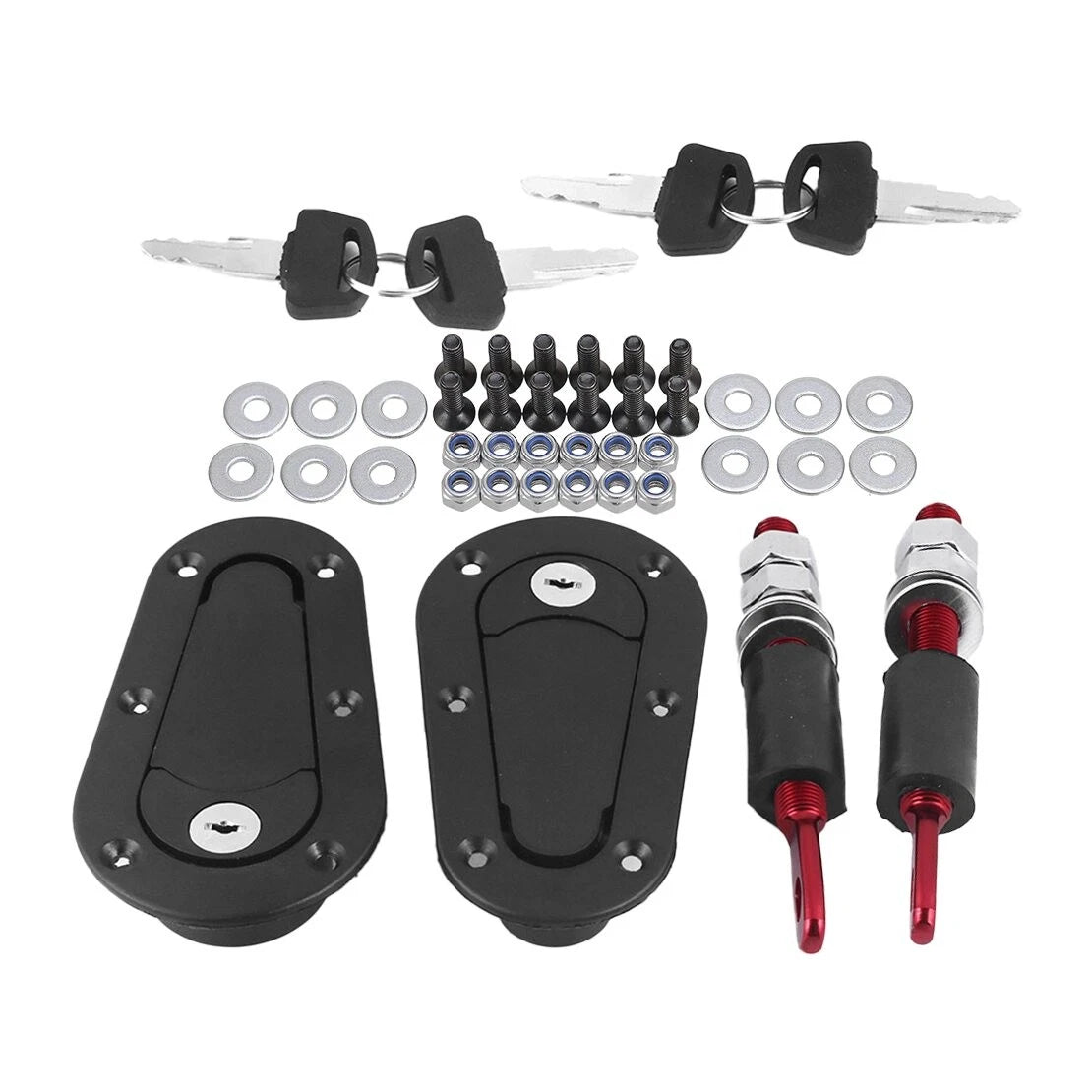 Flush Mount Quick Release Hood Latch Pin Locking Kit for Universal Racing Car