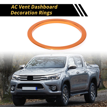 AC Vent Dashboard Decoration Rings 4 x for Toyota Tacoma (2016-2021) Orange