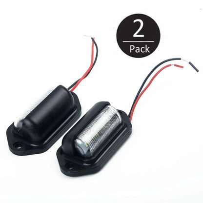 6-LED 12V License Plate Light Step Lamp for Car/Boat/Truck - IP65 Set Kit