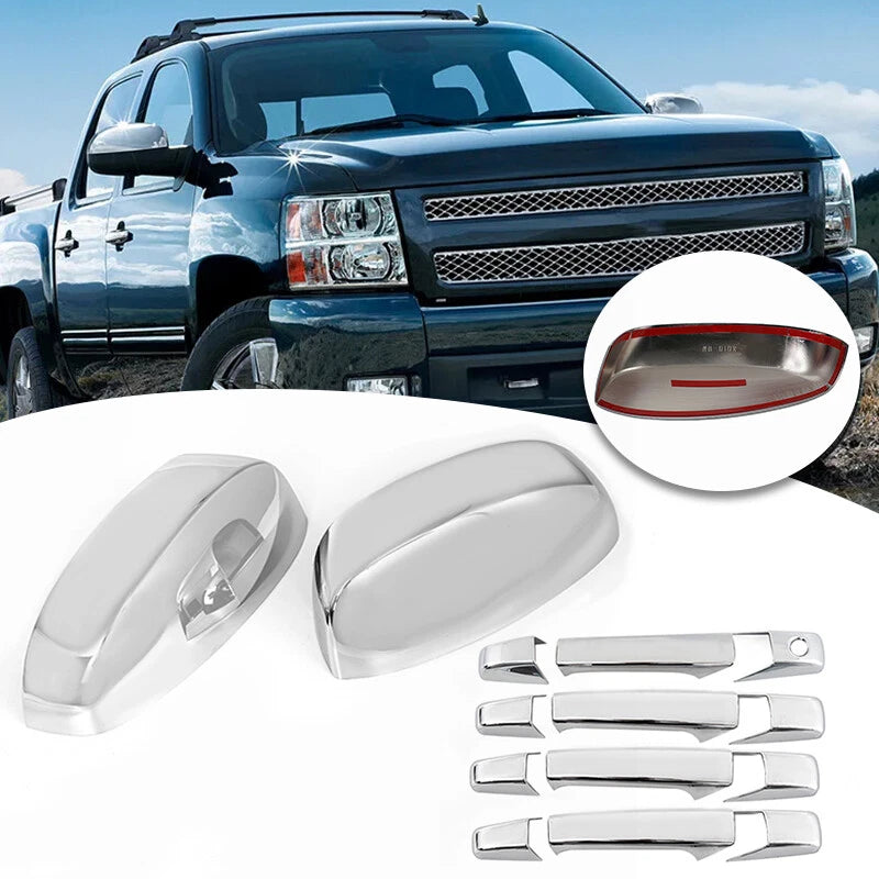Chrome Mirror & 4DR Handle Covers Overlay for 2007-2013 Chevy Silverado GMC Sierra