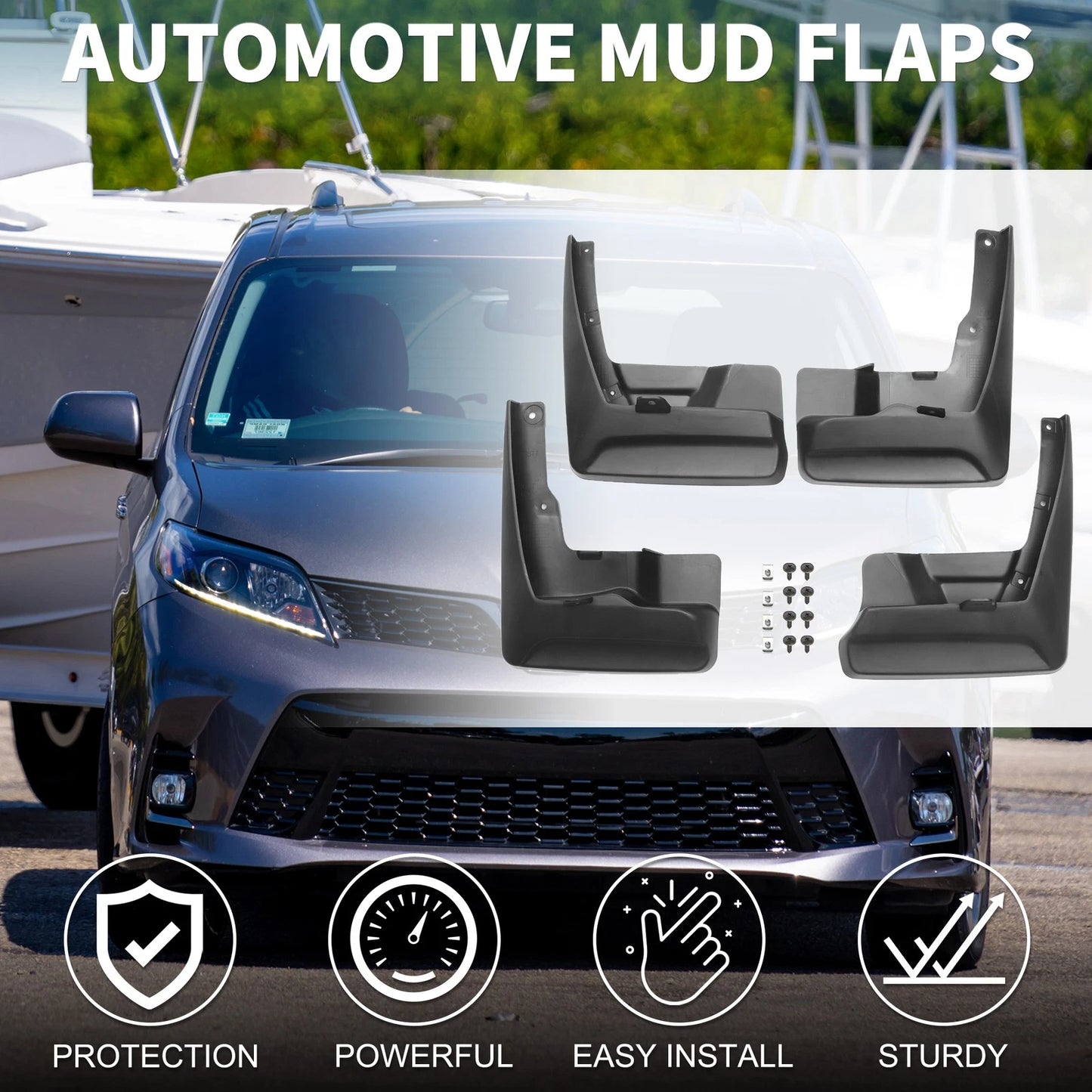 Mud Flap Splash Guard for Toyota Sienna (2011-2017)