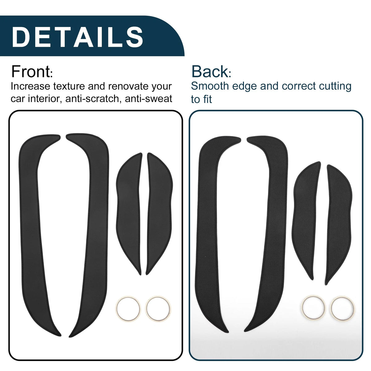 Car Door Anti Kick Pad Sticker Protector for Honda XR-V (2015-2019) Black