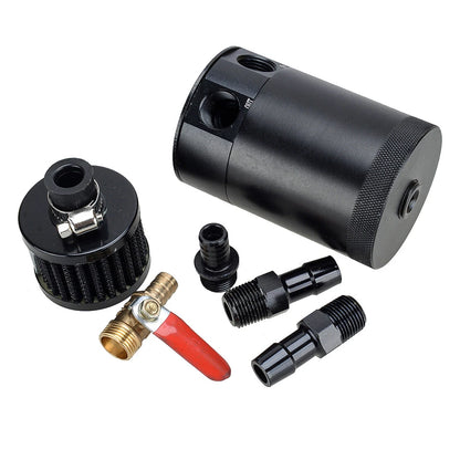 2-Port Oil Catch Can Tank Reservoir for Universal Aluminum