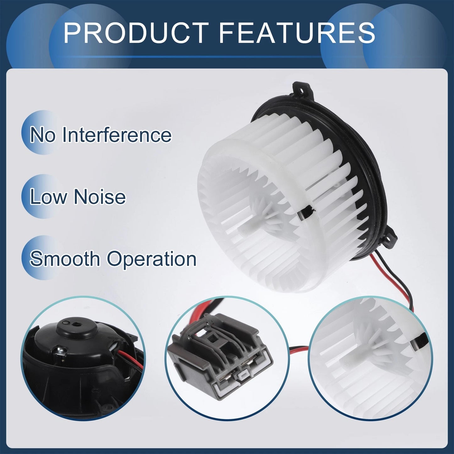 HVAC Blower Motor Assembly for Chevrolet Camaro Black White (2010-2015)
