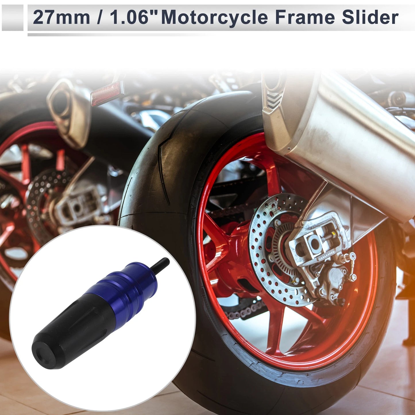 16mm Aluminum Alloy Motorcycle Slider Frame Bolt Nut 1 Set Blue for Make Model