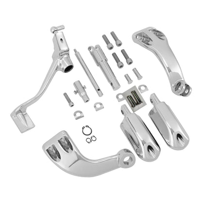 Chrome Mid Control Kit Foot Pegs for Harley Sportster 883 1200 (2014-2022)