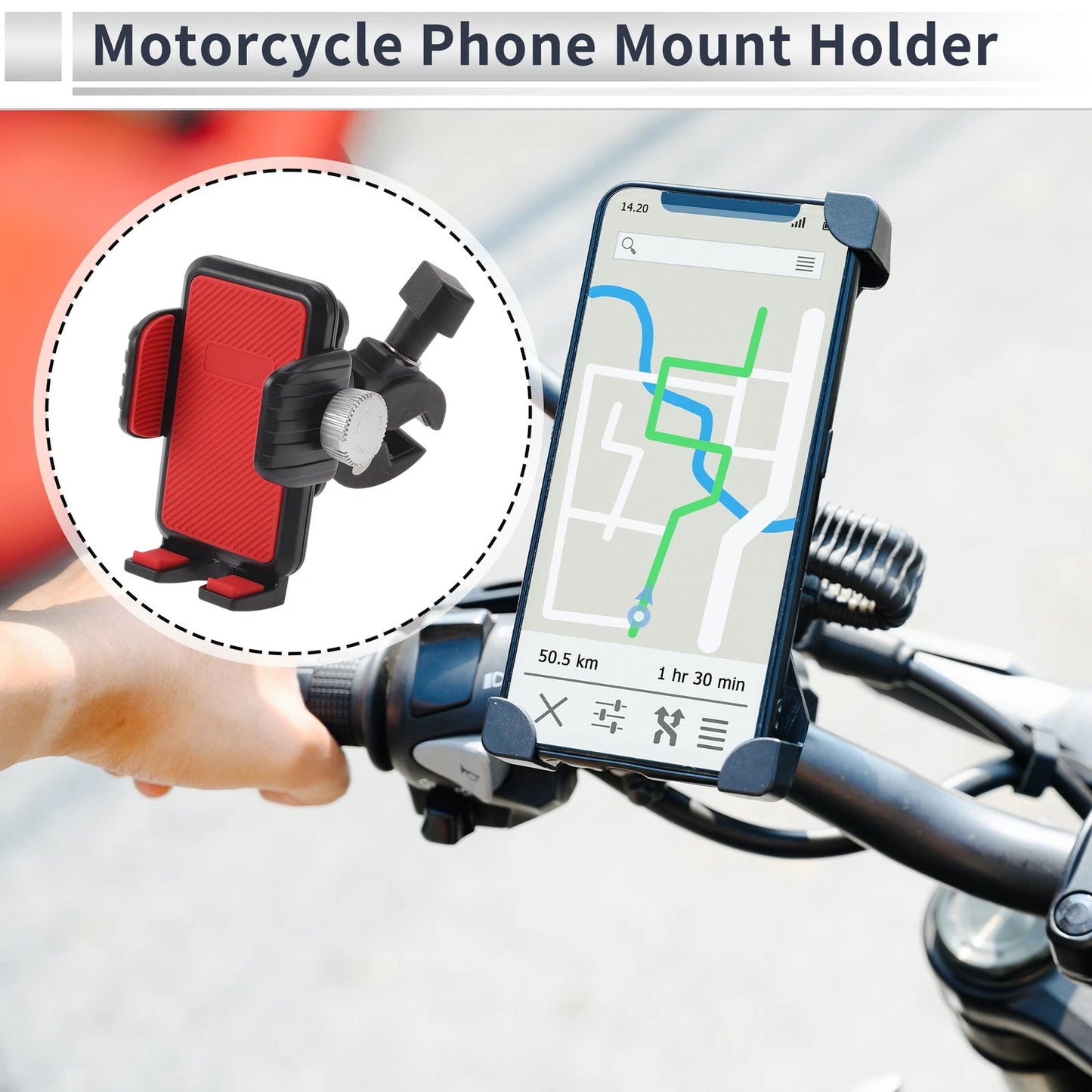 Phone Mount Holder 4.7-7.2" for Motorcycle