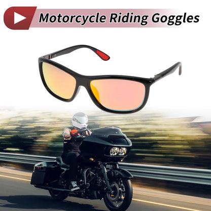 Motorcycle Riding Goggles Red Lens Black Frame for Mountain Bike