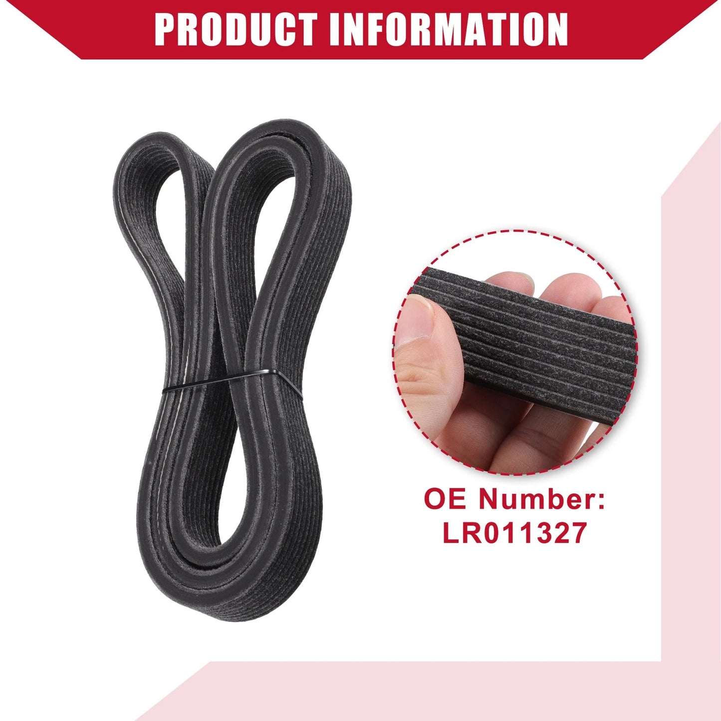 Serpentine Belt No.LR011327 for Land Rover LR4 (2014-2016) EPDM Black